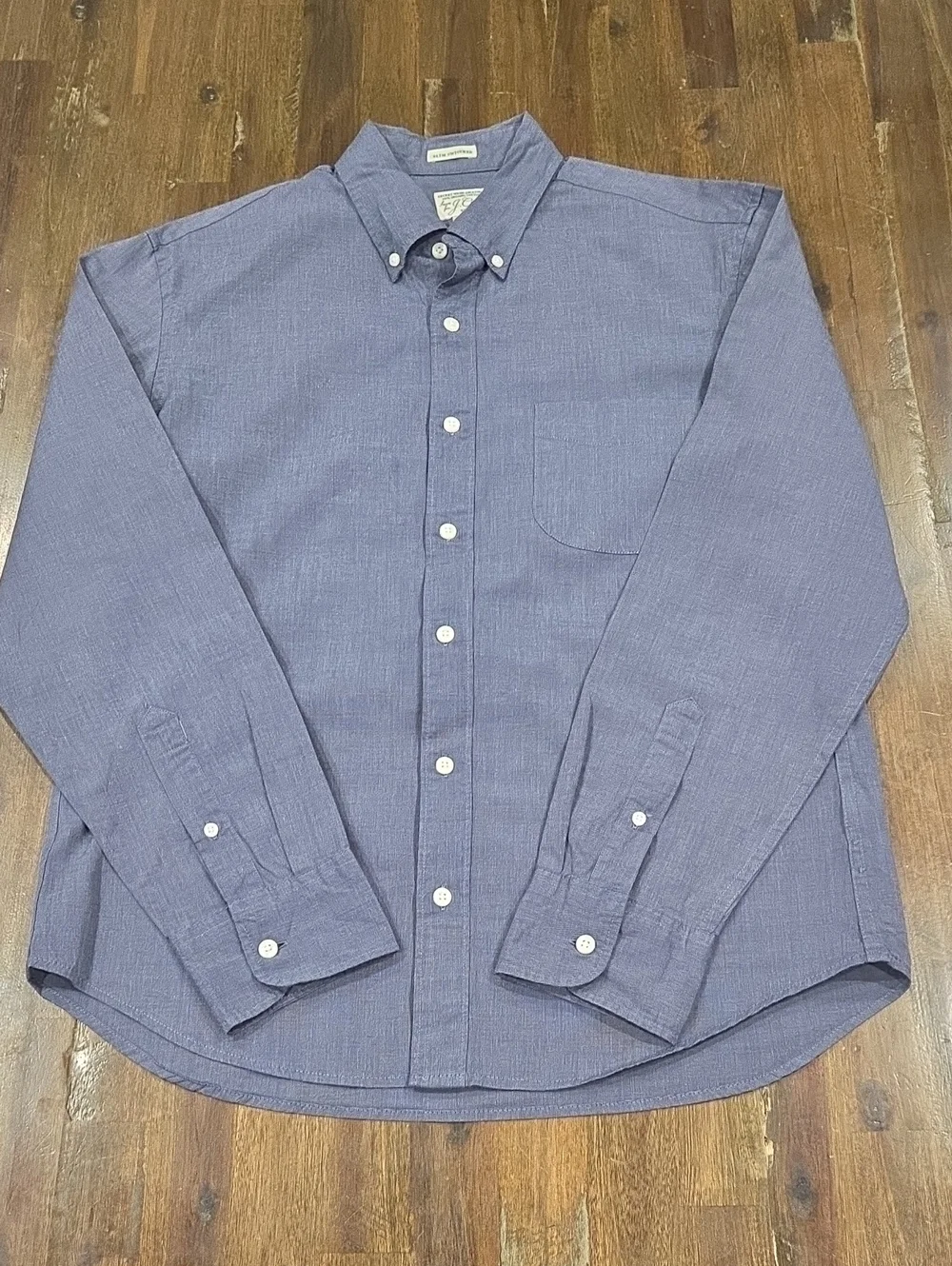 J. Crew Men's Heathered Navy Button-Down Shirt